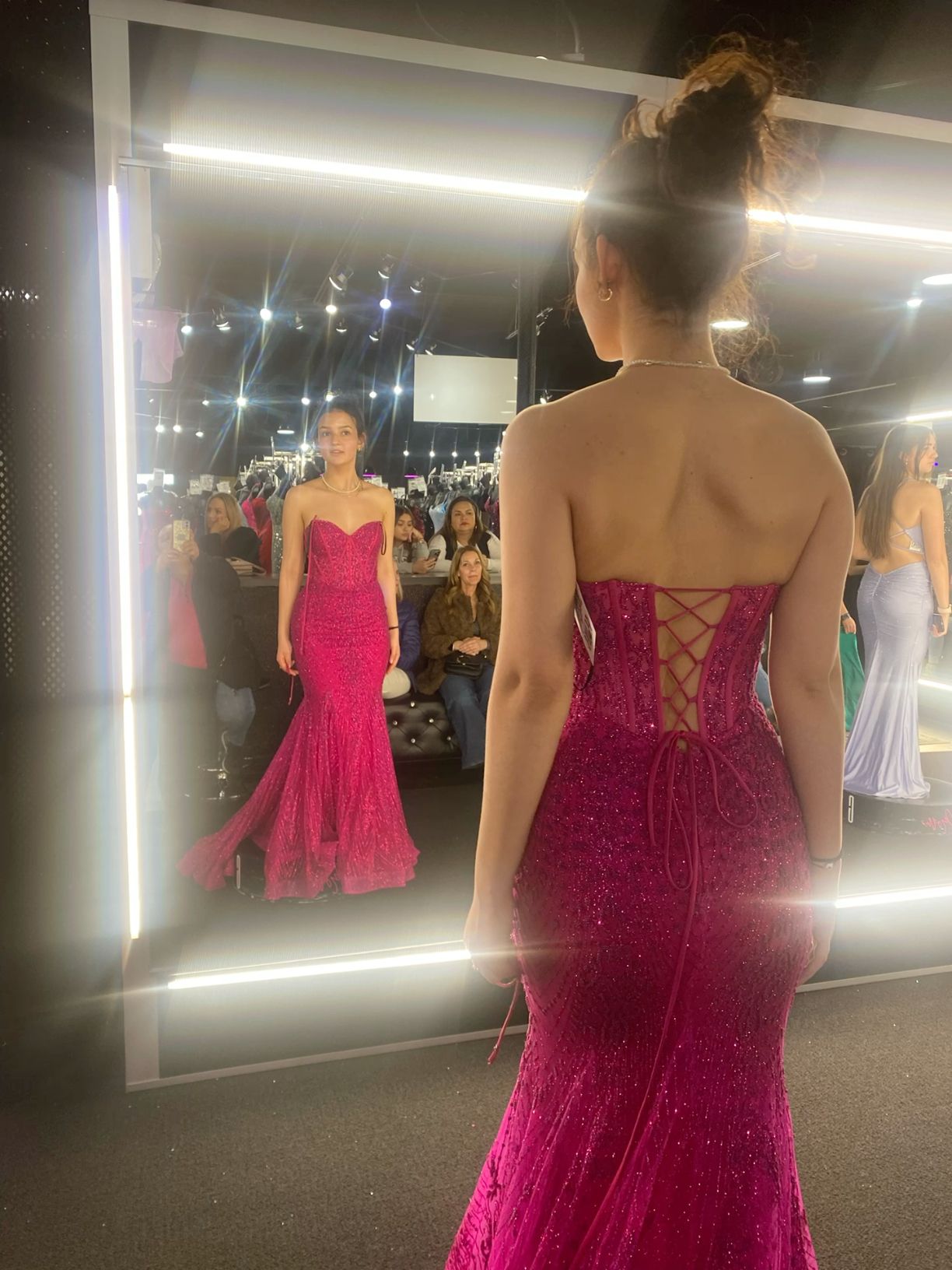 Hot Pink Mermaid Long Prom Gown Evening Dress fg7395 formalgowns Hot Pink Mermaid Long Prom Gown Evening Dress fg7395 formalgowns