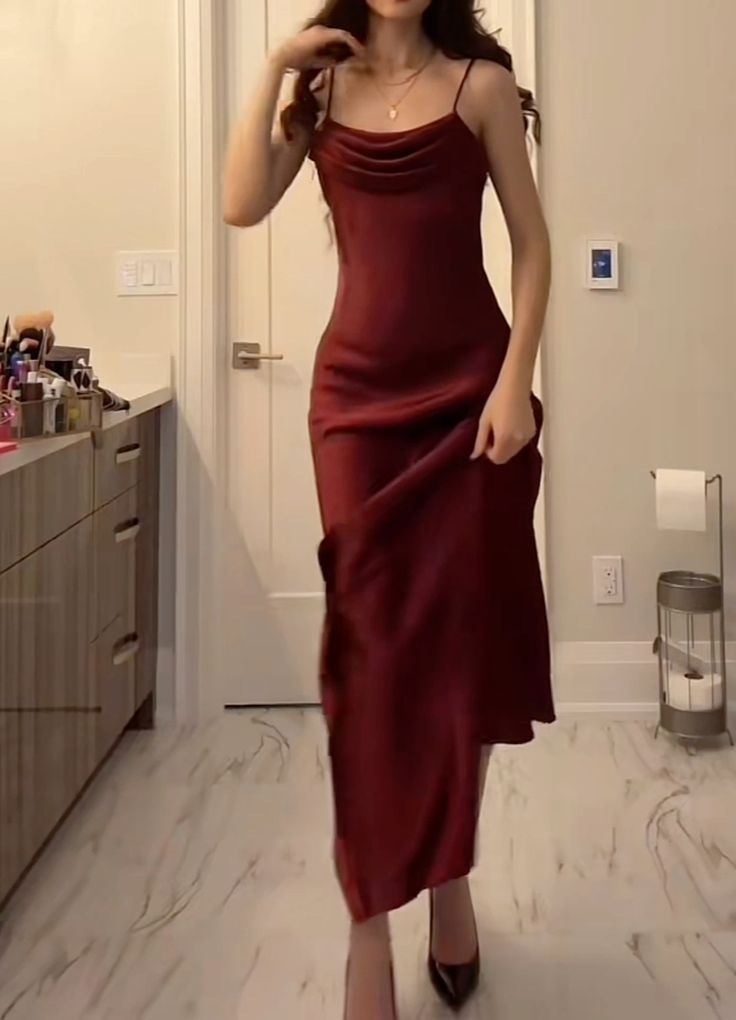 Modest Mermaid Straps Burgundy Prom Dress fg6345