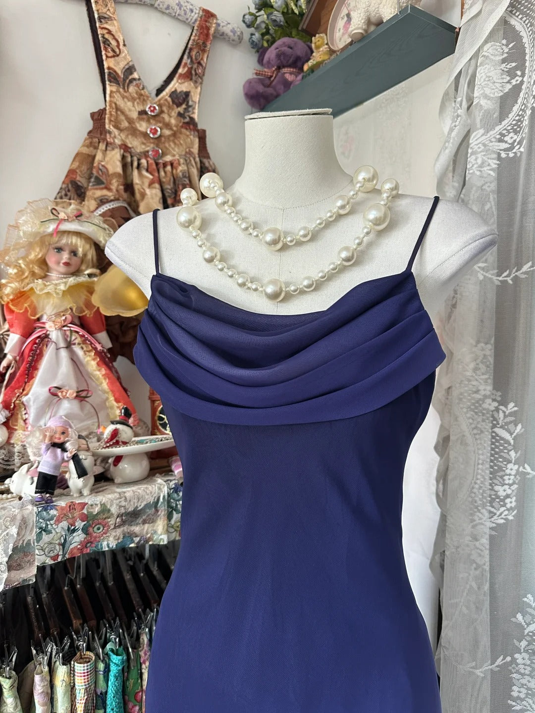 Robe de soirée longue style sirène en mousseline de soie à bretelles spaghetti et effet ombré fg7399