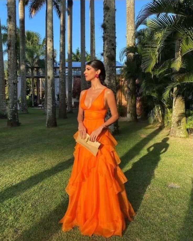 Orange long prom dresses, evening dresses,party dresses, formal dress fg3385