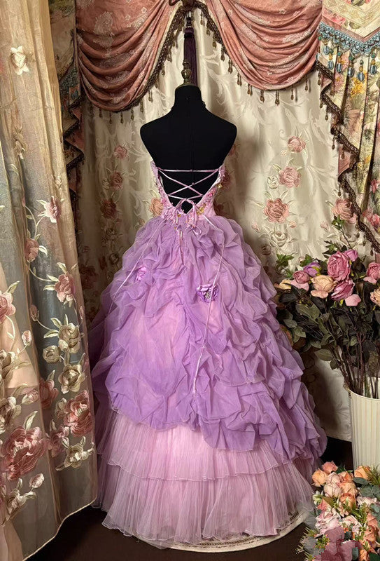 A Line Quinceanera Dress Ball Gown Tulle Sweet 16 Dress fg7232