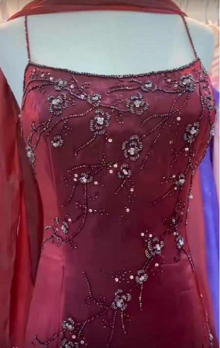 Burgundy Prom Dresses Evening Dress Floor Length Party Gowns fg6556