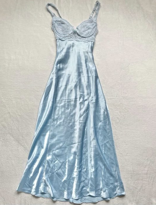 Robe de soirée longue bleue, robe de soirée tendance fg6695