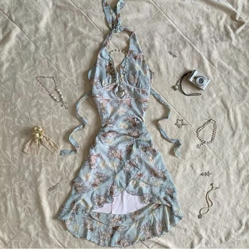 Retro Casual Dress Sexy Print Halter Short Party Dress Homecoming Dres formalgowns Retro Casual Dress Sexy Print Halter Short Party Dress Homecoming Dres formalgowns