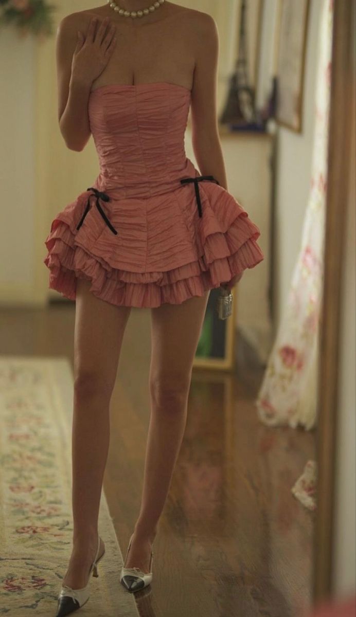 Rosa trägerloses kurzes Partykleid Homecoming-Kleid fg7162