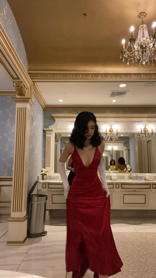 Robe de bal sirène sexy à bretelles et longueur au sol, robe de soirée fg7009