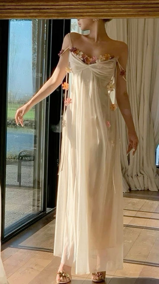 Robe de plage longue bohème pour femme, tenue chic et élégante à bretelles spaghetti, robe de soirée princesse fg6985