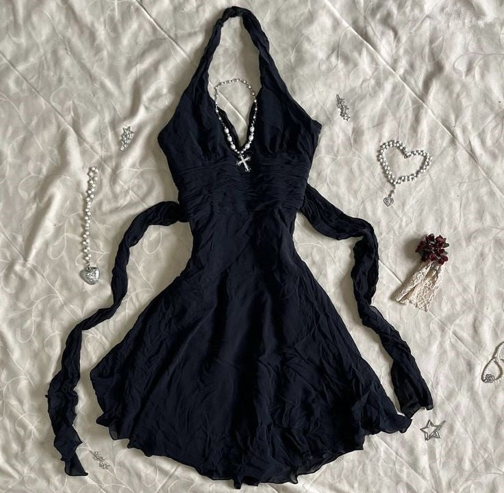 Robe de soirée courte noire sexy fg7037