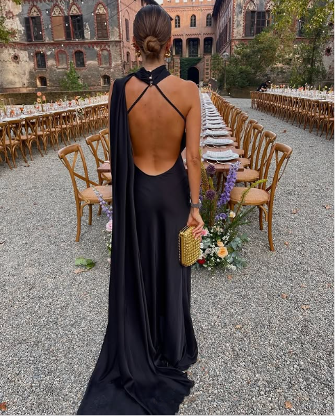Robe de soirée longue noire fg7409