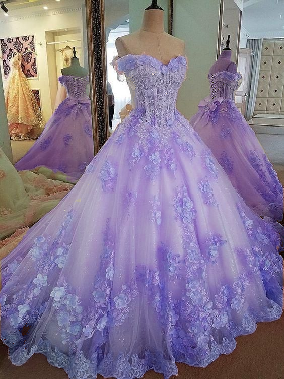 Sweet 16 Dresses Pink Lace Floral Prom Dresses Ball Gown Off The Shoulder Elegant Beaded Luxury Prom Gown fg4334