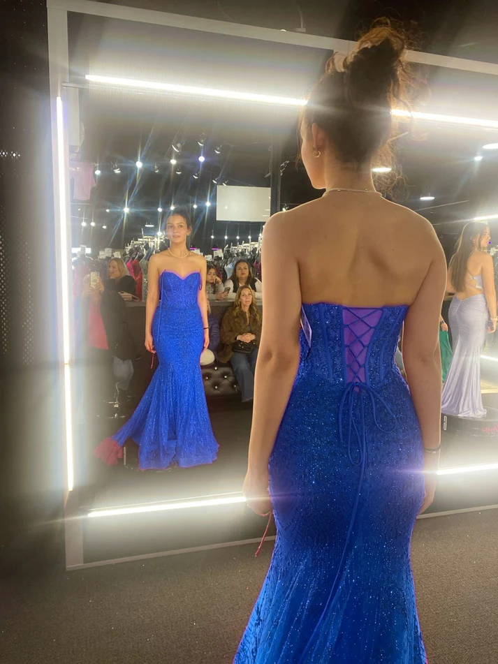 Hot Pink Mermaid Long Prom Gown Evening Dress fg7395