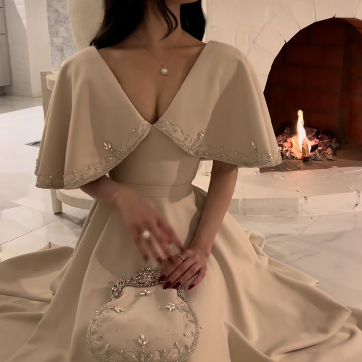 Elegant A line Prom Dress,Ivory Evening Dress Formal Prom Gown fg7282   formalgowns