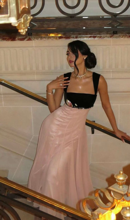 Robe de soirée longue élégante à bretelles fg7306