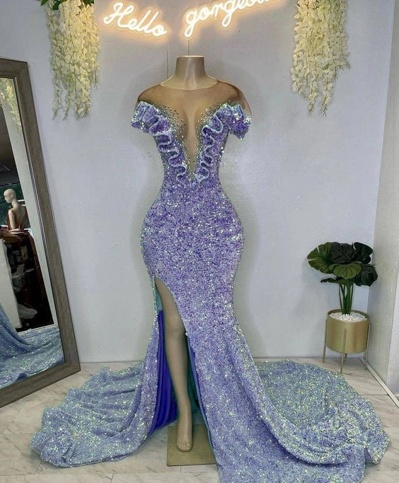 Sequin prom dres, vintage prom dresses, sparkly prom dresses fg302