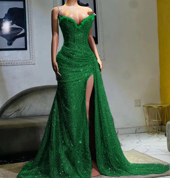 Light Purple High Split Evening Dresses, Sweetheart Mermaid Prom Dresses, Elegant Dresses for Wedding fg6769
