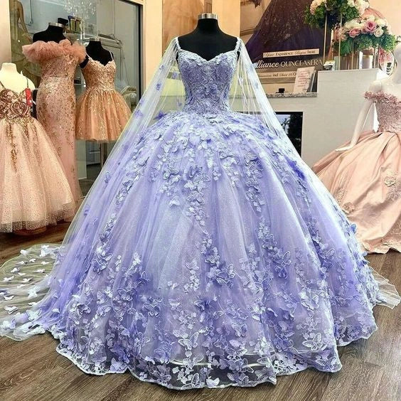 Blue A Line Tulle Ball Gown Prom Dresses, Evening Gowns fg3992