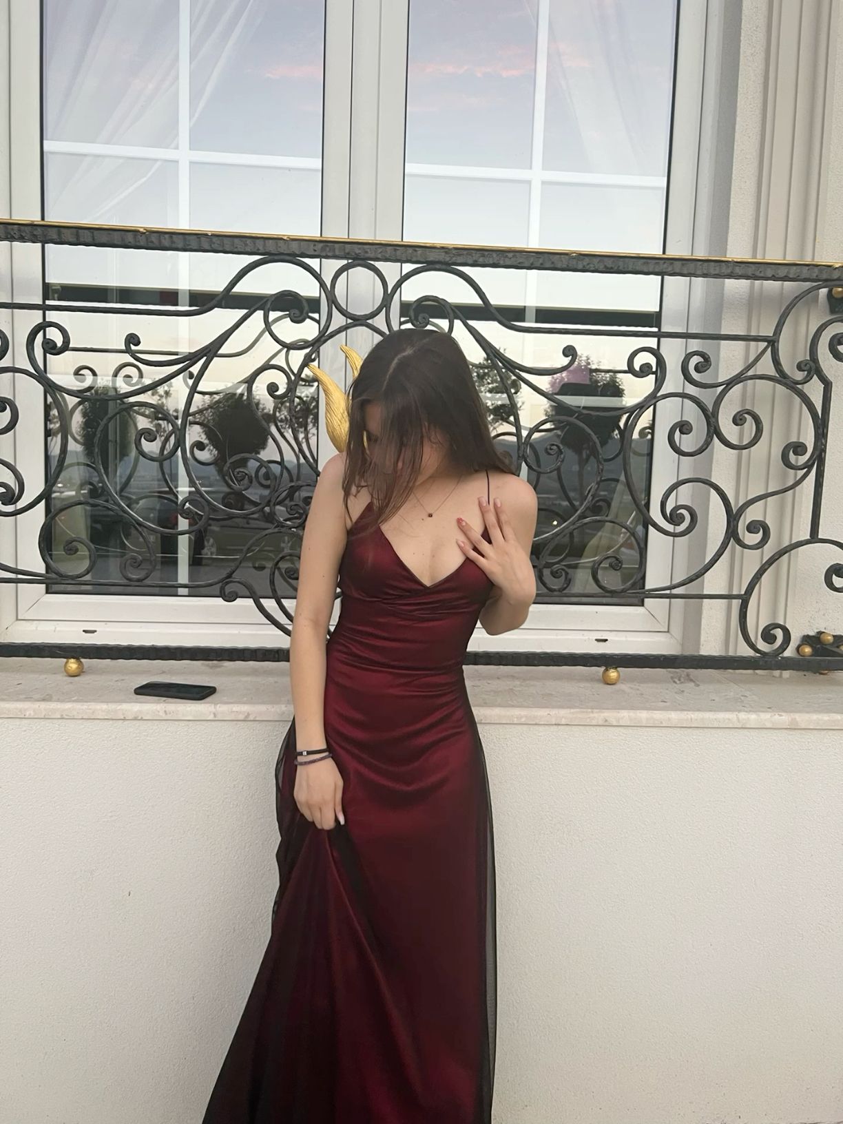 Burgundy Prom Dress Formal Wear Dresses fg6926