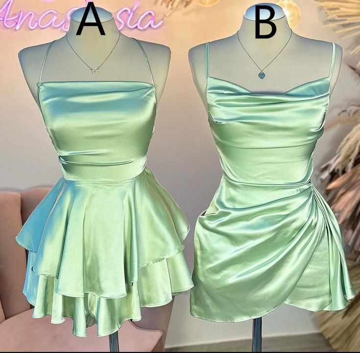 Sage Green Short Homecoming Dress Birthday Party Gown fg6903 formalgowns Sage Green Short Homecoming Dress Birthday Party Gown fg6903 formalgowns