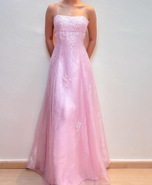 langes Ballkleid rosa Abendkleid fg6910