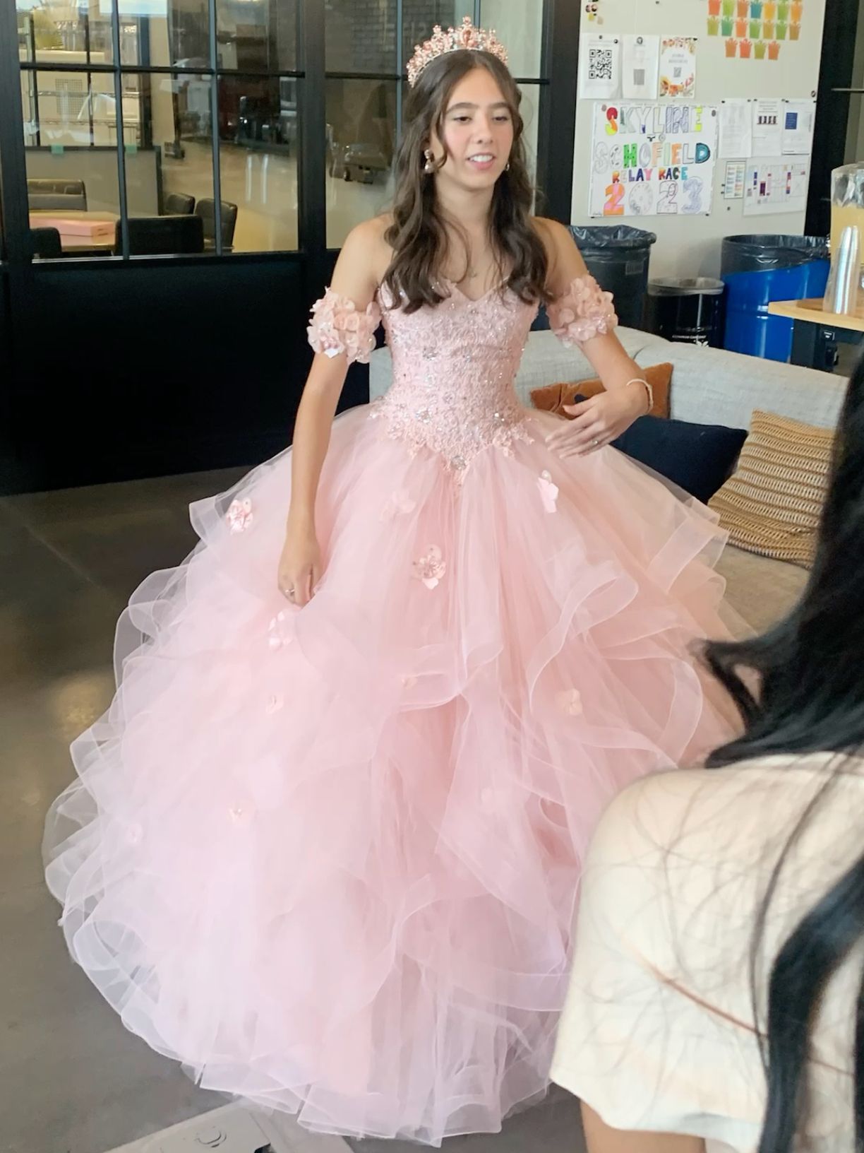 Pink Sweetheart Quinceanera Dress Appliques Ball Gown Sweet 16 Dress fg6851