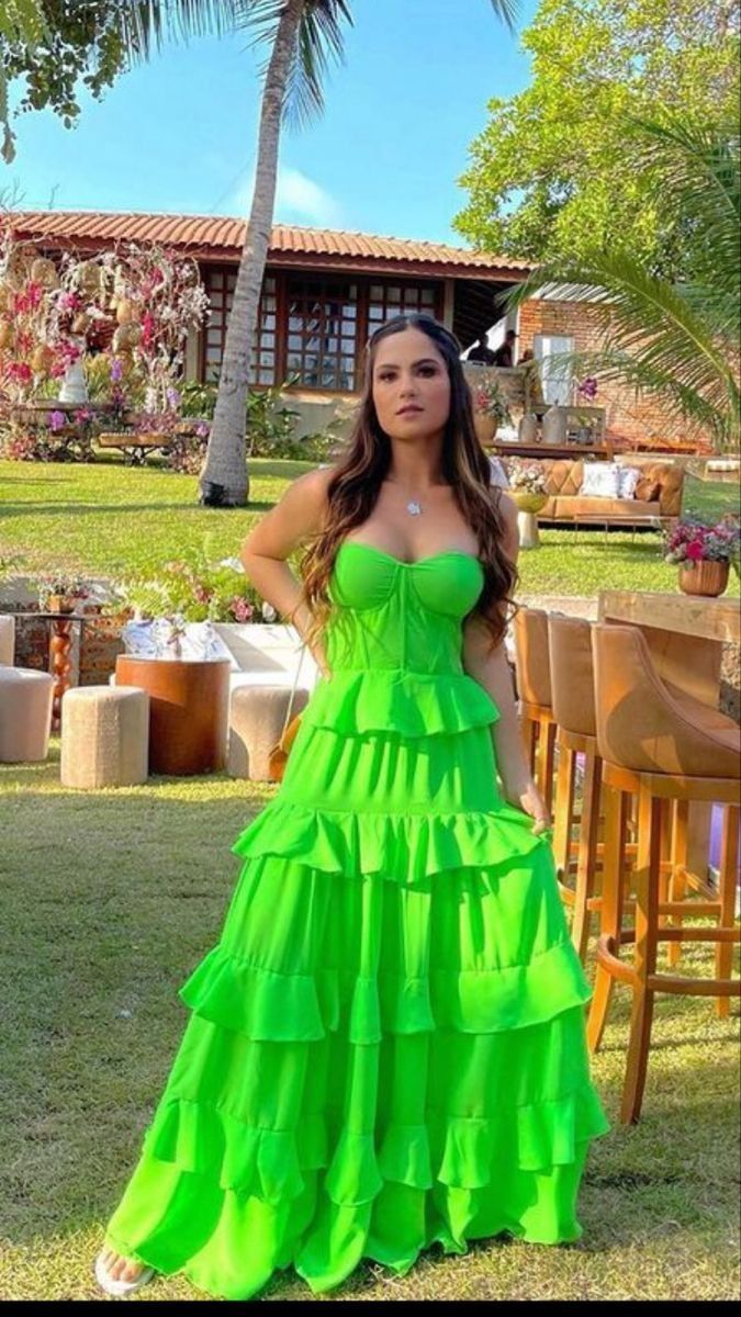 Sweetheart Green A-Line Prom Dresses,Floor Length Ruffles Evening Gown fg6861