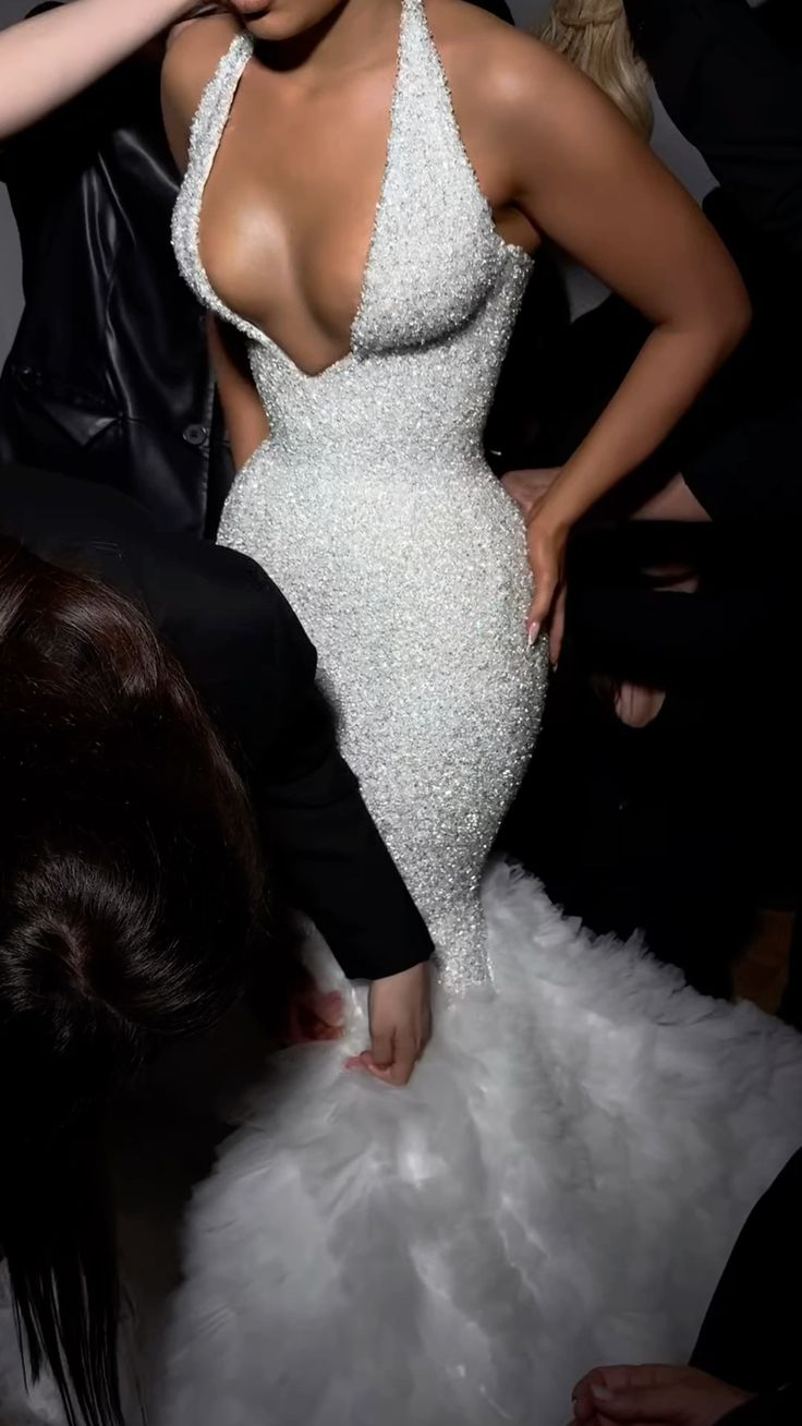 Sexy Mermaid White Wedding Dress Sequin Evening Dress Prom Dress fg829 formalgowns Sexy Mermaid White Wedding Dress Sequin Evening Dress Prom Dress fg829 formalgowns