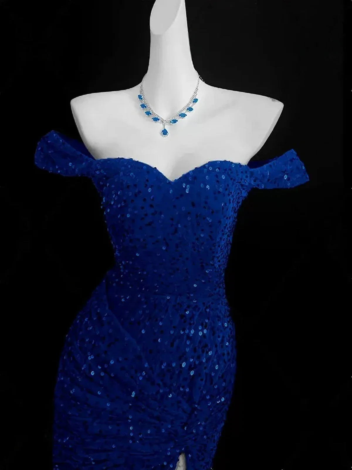 Robe de soirée longue sirène colorée à paillettes, tenue de remise de diplôme fg8362