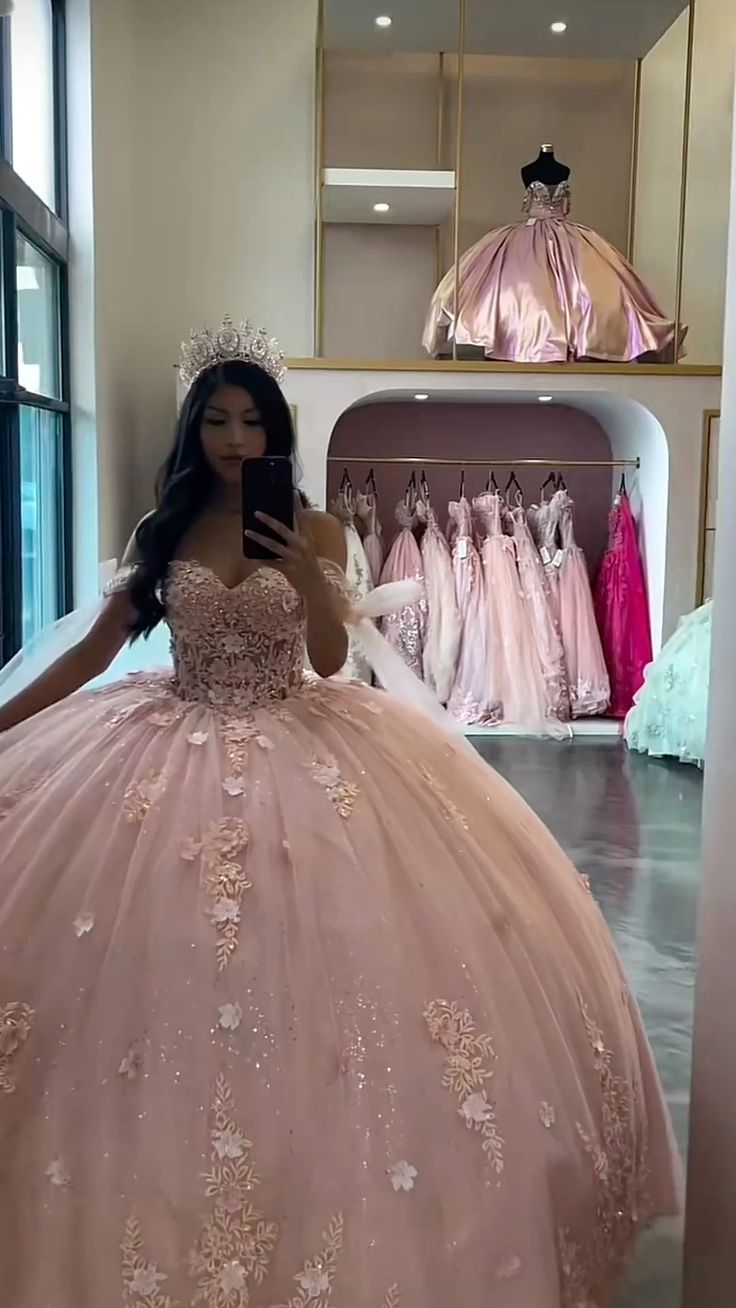Pink A Line Off Shoulder Princess Quinceanera Dress Ball Gown, Sweet 16 Dresses fg8123