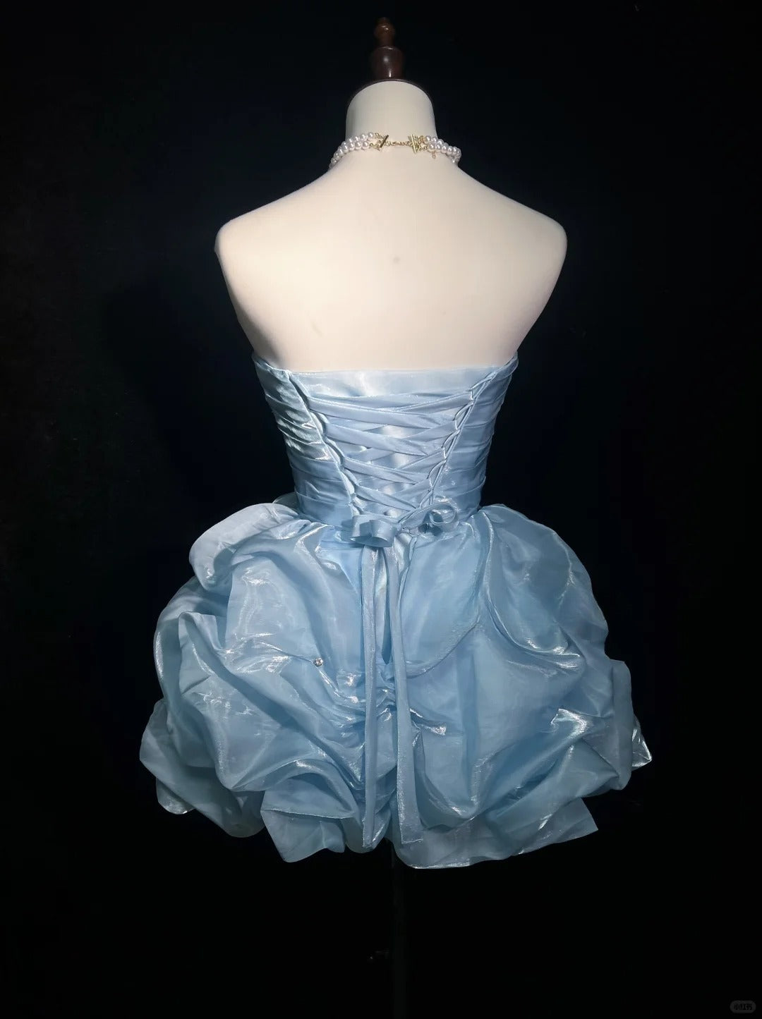A Line Sky Blue Birthday Outfit Short Evening Dress Short Party Dress Vintage Homecoming Dress fg8082