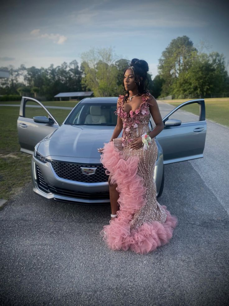 Pink Mermaid Black Girl Prom Party Dress Long Formal Evening Dress fg7 formalgowns Pink Mermaid Black Girl Prom Party Dress Long Formal Evening Dress fg7 formalgowns