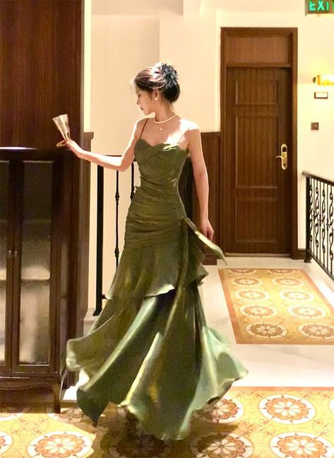 Chic Green Straps Sweetheart Long Formal Dress, Green Prom Dress Eveni formalgowns Chic Green Straps Sweetheart Long Formal Dress, Green Prom Dress Eveni formalgowns