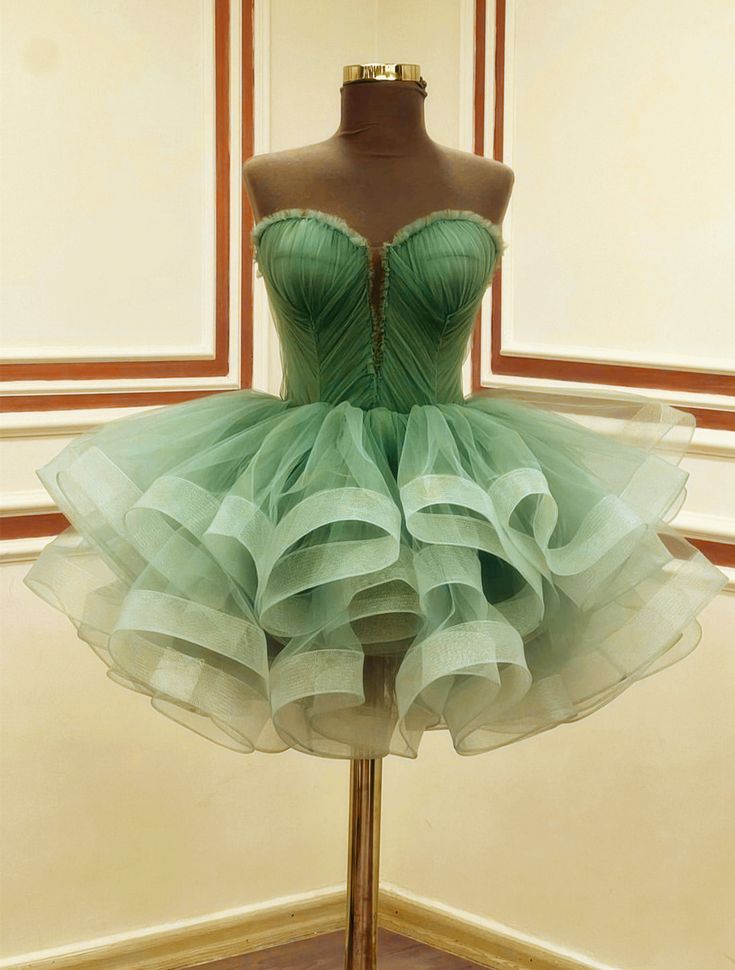 A Line Green Tulle Short Prom Dress Birthday Party Dress Homecoming Dr formalgowns A Line Green Tulle Short Prom Dress Birthday Party Dress Homecoming Dr formalgowns