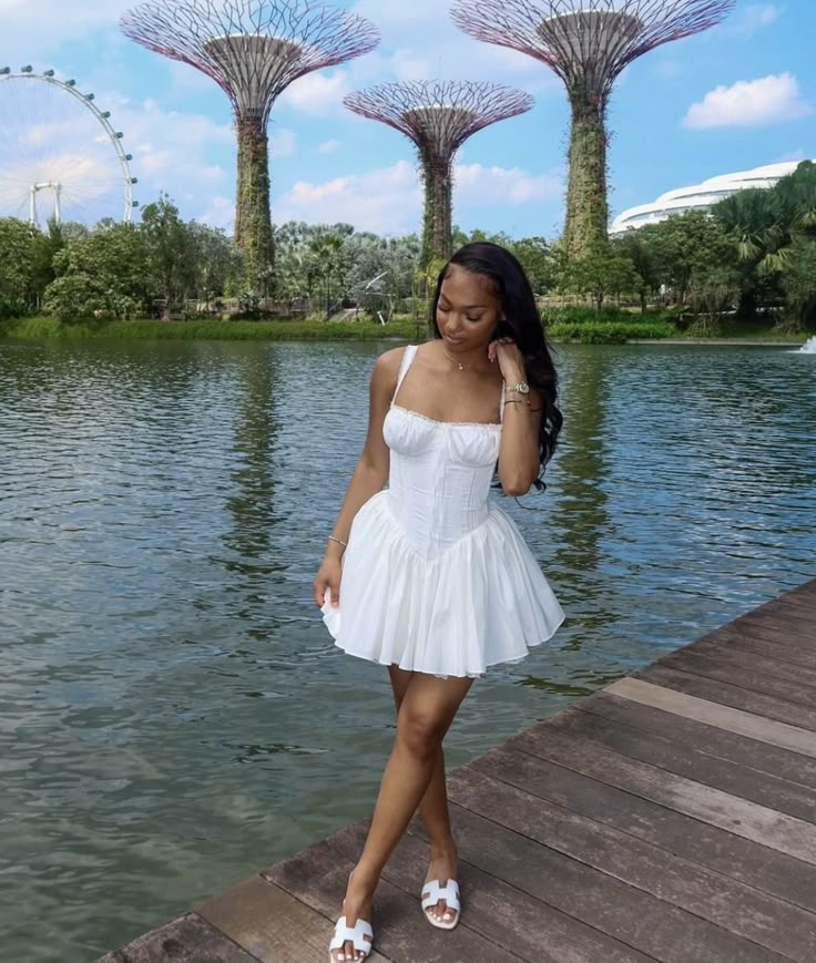 Robe de soirée courte blanche trapèze, robe de cocktail, robe de soirée courte fg7892