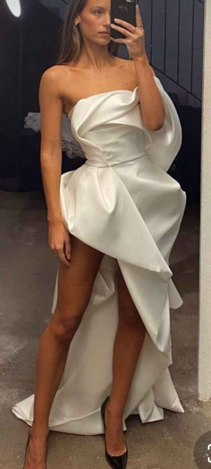 irregular satin wedding dress prom dress Evening Gown Party Dress fg3222