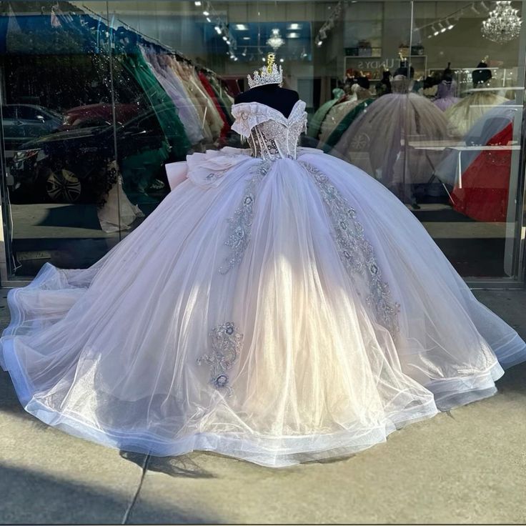 Quinceanera Dress Lace Applique Sequins Beading Mexican Sweet 16 Vestidos De XV 15 Anos Ball Gowns fg6581