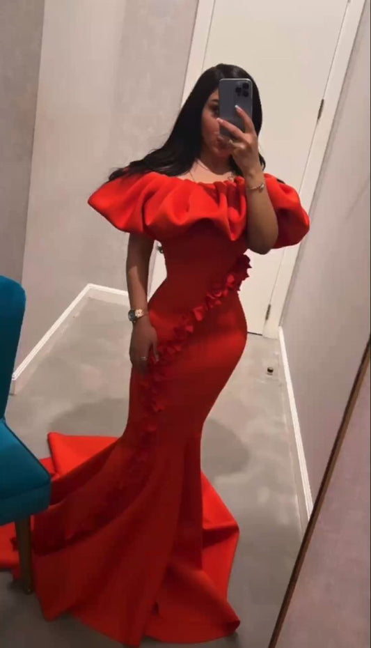 Robe de bal rouge, robe de soirée formelle, robe de soirée rouge fg6597