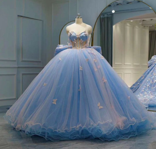 Robes de bal, robes de bal princesse, robes Sweet 16, robes Quinceanera, robes de bal bleues fg5445