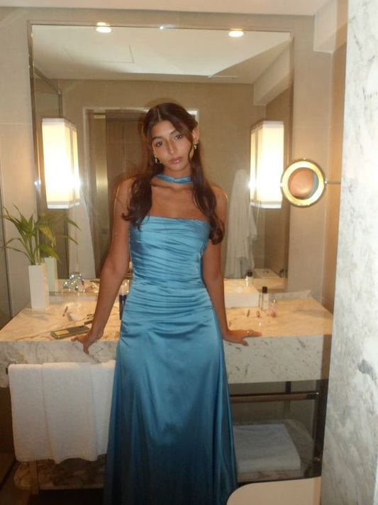 Robe de bal bustier bleue, fg6682