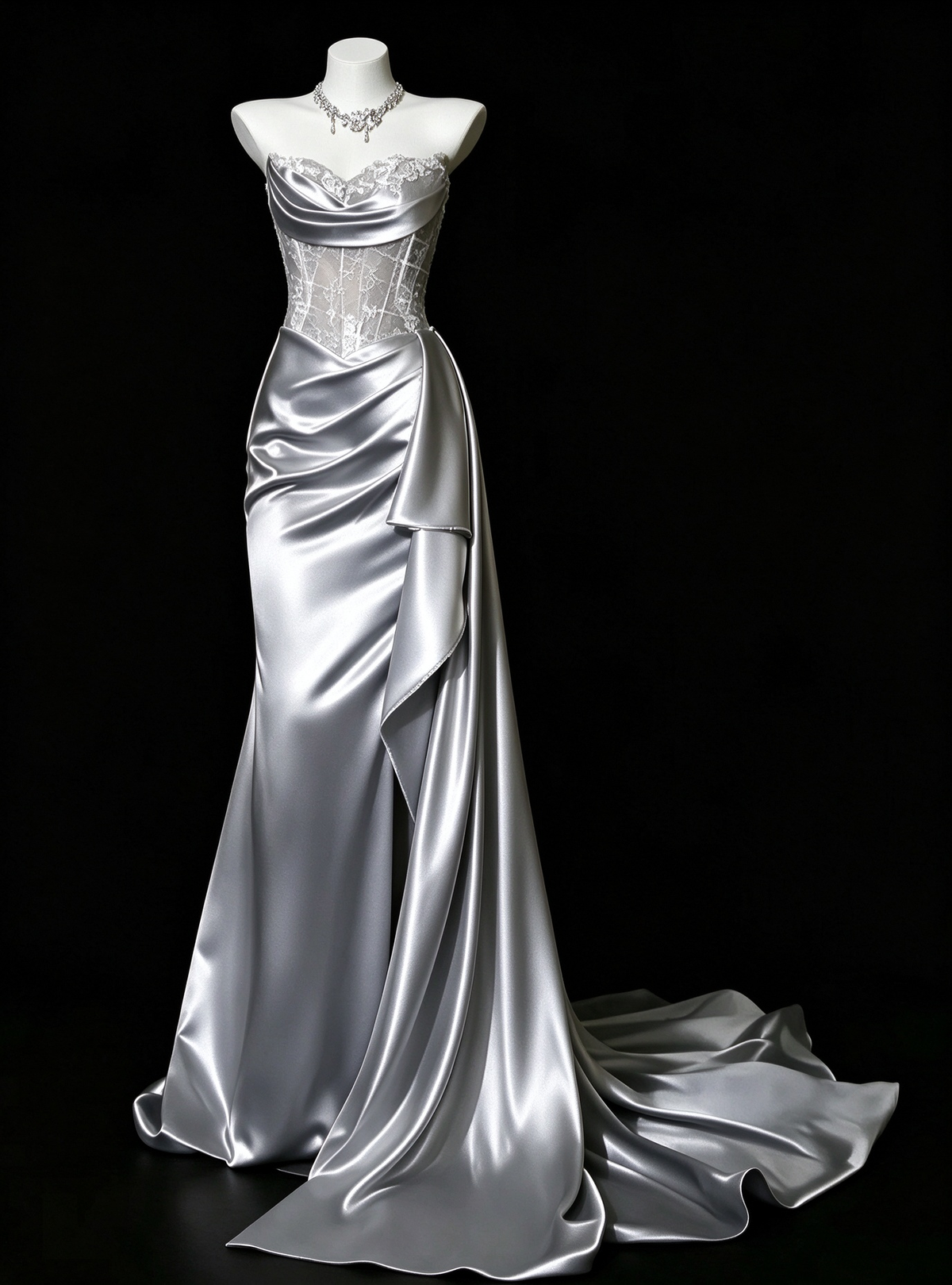 Mint Green Sweetheart Lace Corset Satin Mermaid Formal Evening Gown fg9056