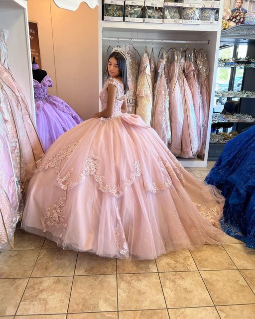pink Quinceanera Dresses Ball Gown Formal Prom Graduation Gowns Princess Sweet 15 16 Dress fg5588