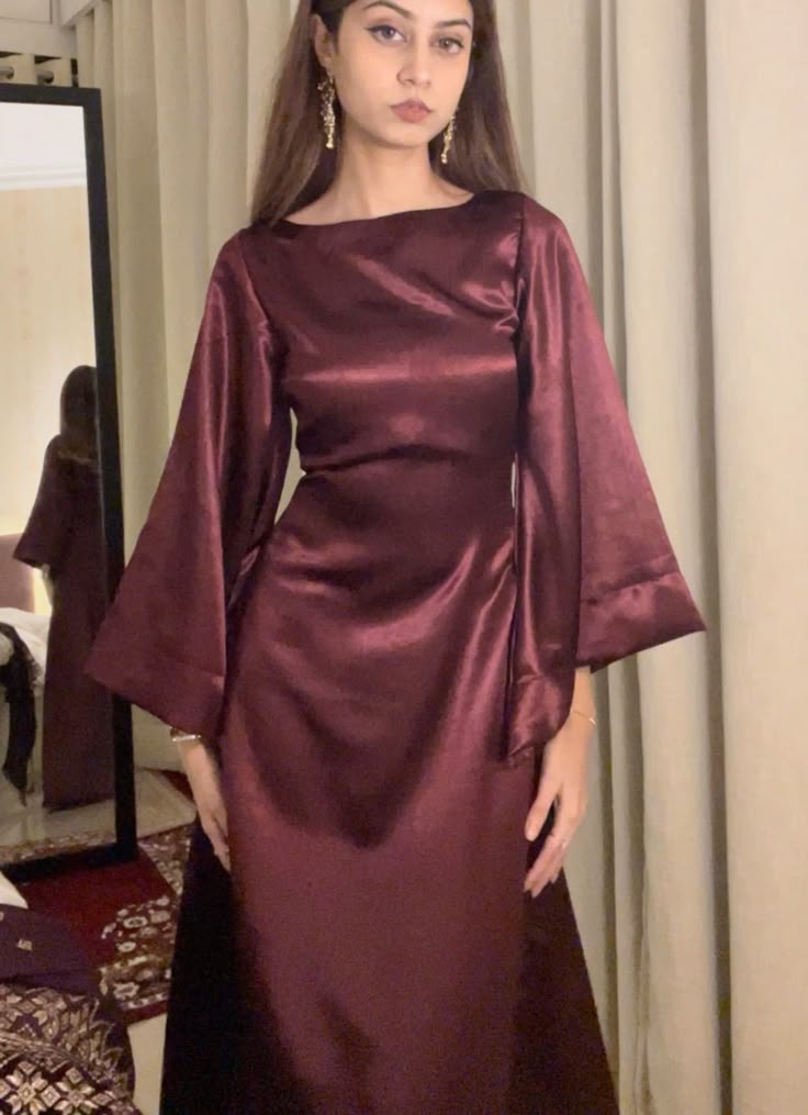 Burgunderrotes Abendkleid, langes Abendkleid, Partykleid fg7768