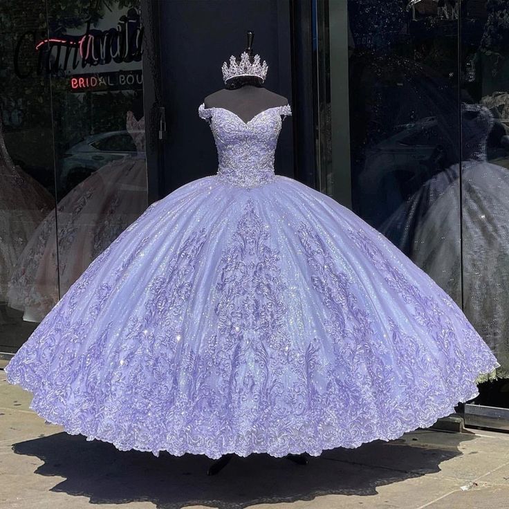 Lavender Off-Shoulder Ball Gown Quinceanera Dresses Vestidos De 15 Ano formalgowns Lavender Off-Shoulder Ball Gown Quinceanera Dresses Vestidos De 15 Ano formalgowns