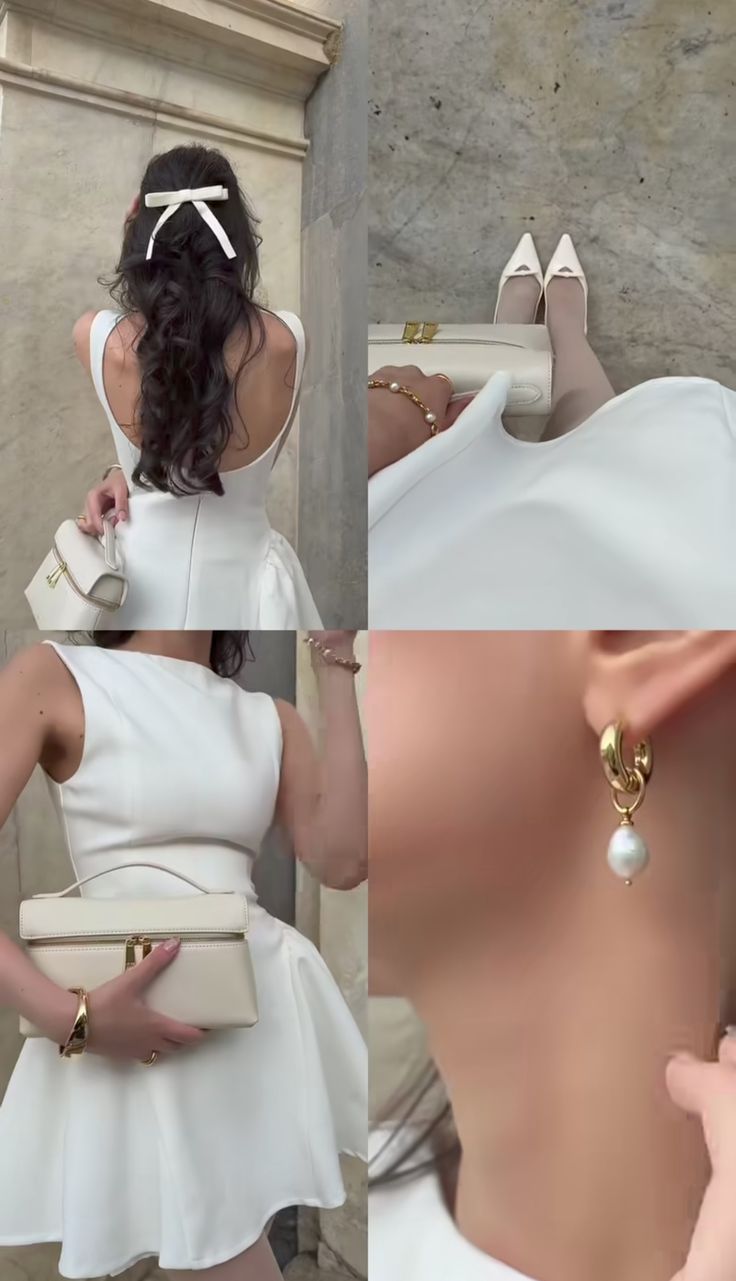 Robe de soirée courte blanche coupe trapèze, tenue de soirée courte, fg7800