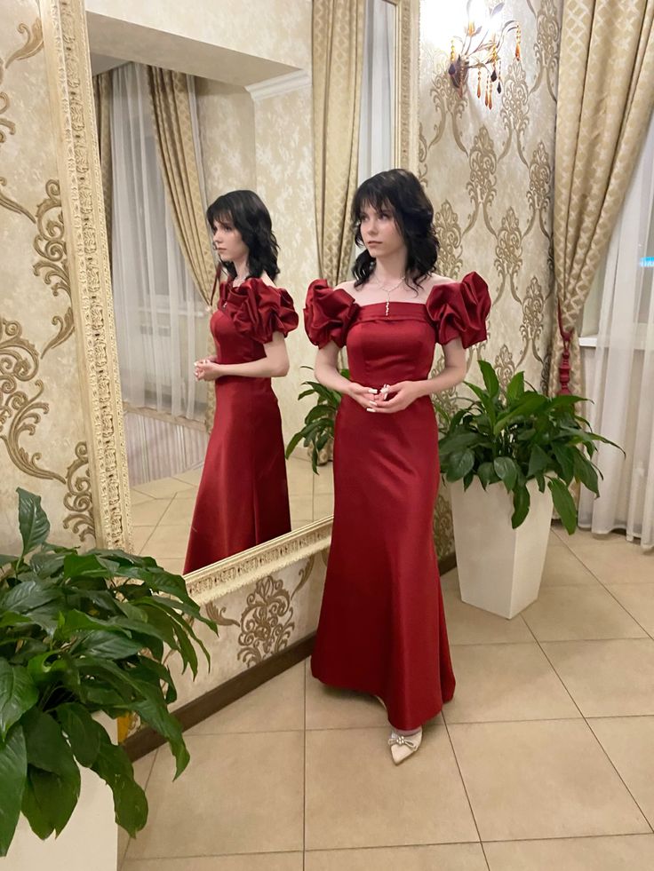 Burgundy Long Off Shoulder Prom Dress Evening Party Dresses fg7755
