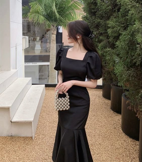 black prom dress with puff sleeves Sparkly Black Off-Shoulder Puff Sleeves Layers Long Prom Dress Black / US 14