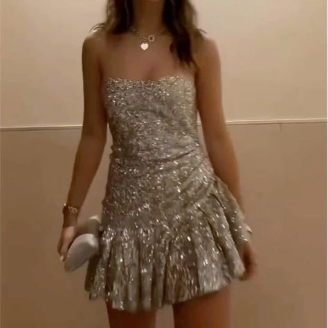 Vintage Etuikleid Trägerlos Lagen Rüschen Minikleider Pailletten Homecoming Kleid fg7921