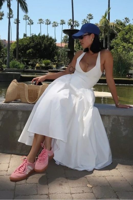 Robe de soirée blanche coupe trapèze à dos nu pour femme fg7600