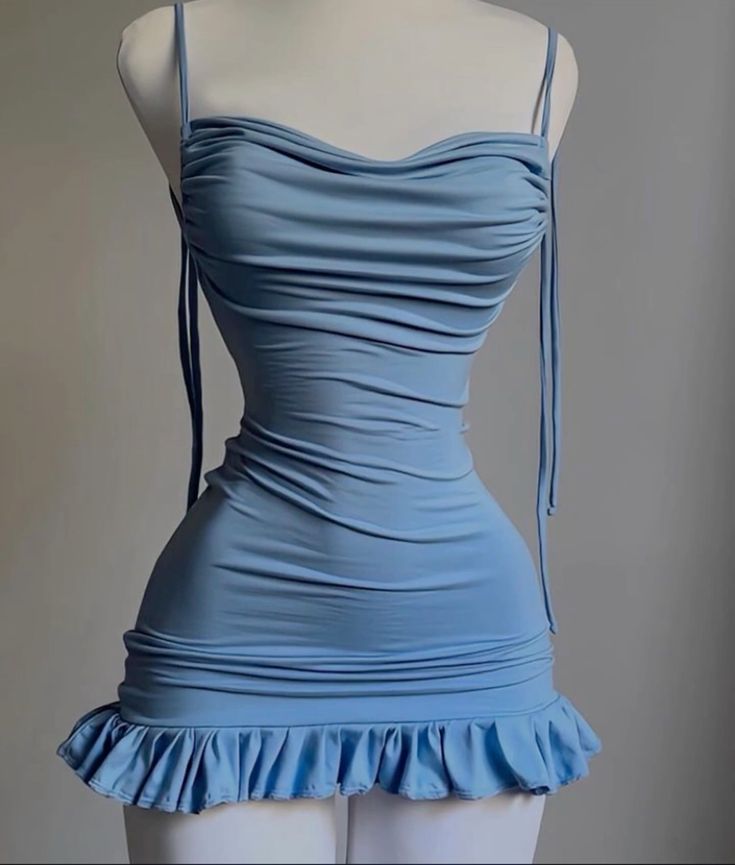Robe de soirée courte dos nu noire/bleue à bretelles simples fg6634