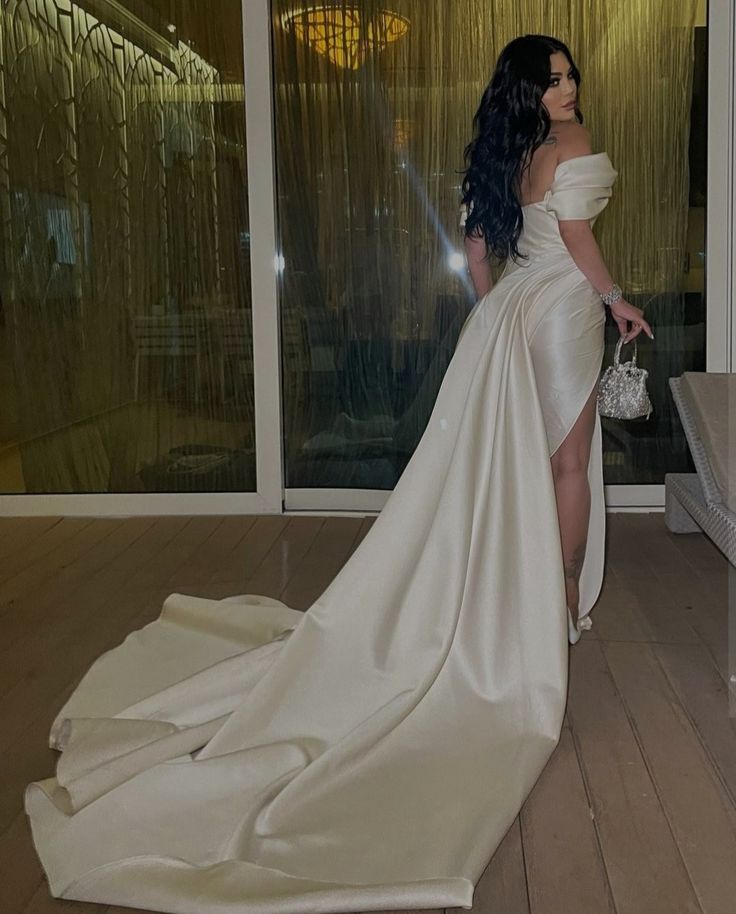 Robe longue plissée en satin vintage pour femme, élégante robe de soirée fg7491