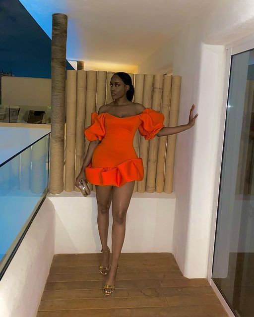 Robe de soirée courte orange, fourreau, fg5806